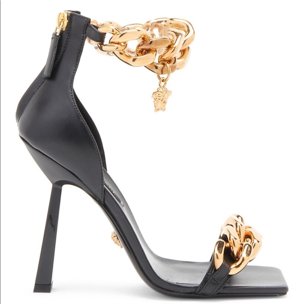 **SOLD**Versace Medusa Chain High-Heeled Sandals 36